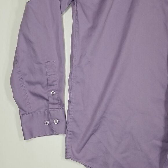 Bellissimo Shirt Men's 15 1/2 Button Down Long Sleeve Cotton Mauve Office Preppy - Picture 4 of 9
